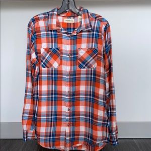 Ruff Hewn Cotton Flannel Button Down Casual Shirt